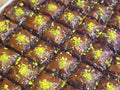 Chocolate Phyllo Pistachio Baklava Squares